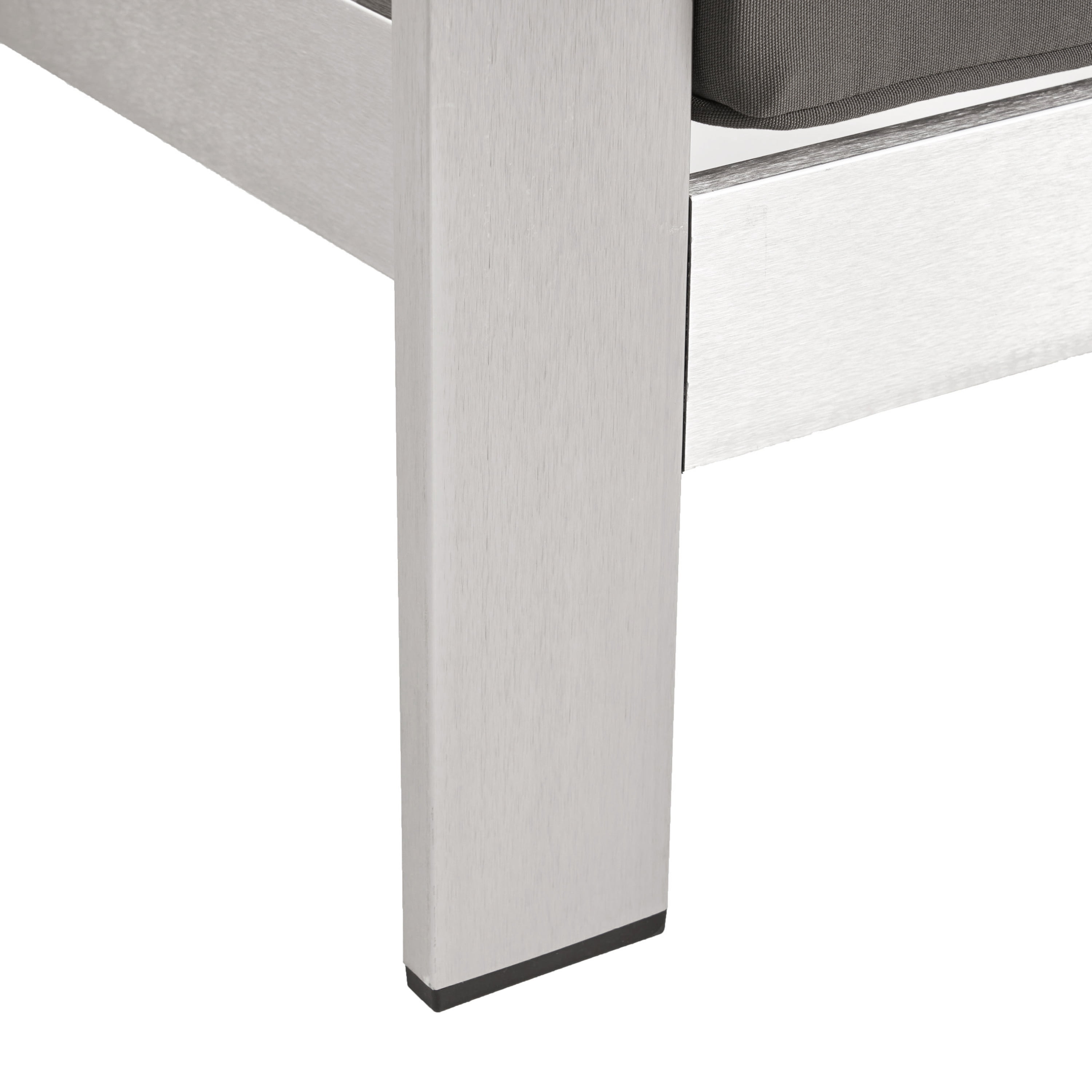 Captains Outdoor Aluminum Chat Set with Fire Table,Grey