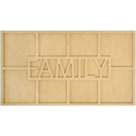 Kaisercraft Beyond The Page MDF Family Word Frame W/8 Openings-19.75inX7.75inX.5in