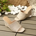 thumbnail image 6 of Mostsola Womens Sandals Summer Slip on Slippers Squared Open Toe High Heels Wedge Sandals Pumps, 6 of 8