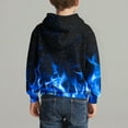 thumbnail image 4 of Boys Graphic Hoodies 3D Dragon/Fire/Galaxy Printed Pullover Hooded Sweatshirt Loose Casual Fashion Kids Clothes, Blue #B 13 Years, 4 of 7