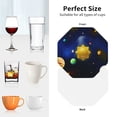 thumbnail image 6 of Honeii Solar System Print Leather Coaster Set of 4, Ideal for Safeguarding Your Furniture from Drinks Spills and Effortless Cleanup-Octagon, 6 of 6