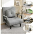 thumbnail image 6 of Folding Sofa Bed 3-in-1 Convertible Chair - 5-Position Adjustable Backrest with Pillow for Living Room, Bedroom & Office (Grey), 6 of 9