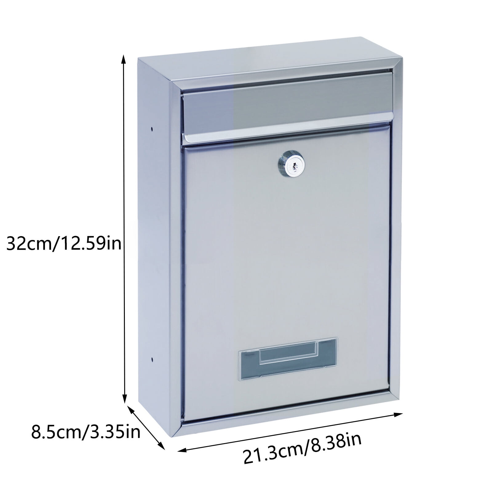 Wall-Mount Mailbox with Keys, Locking Drop Box with Clear Window, Indoor and Outdoor