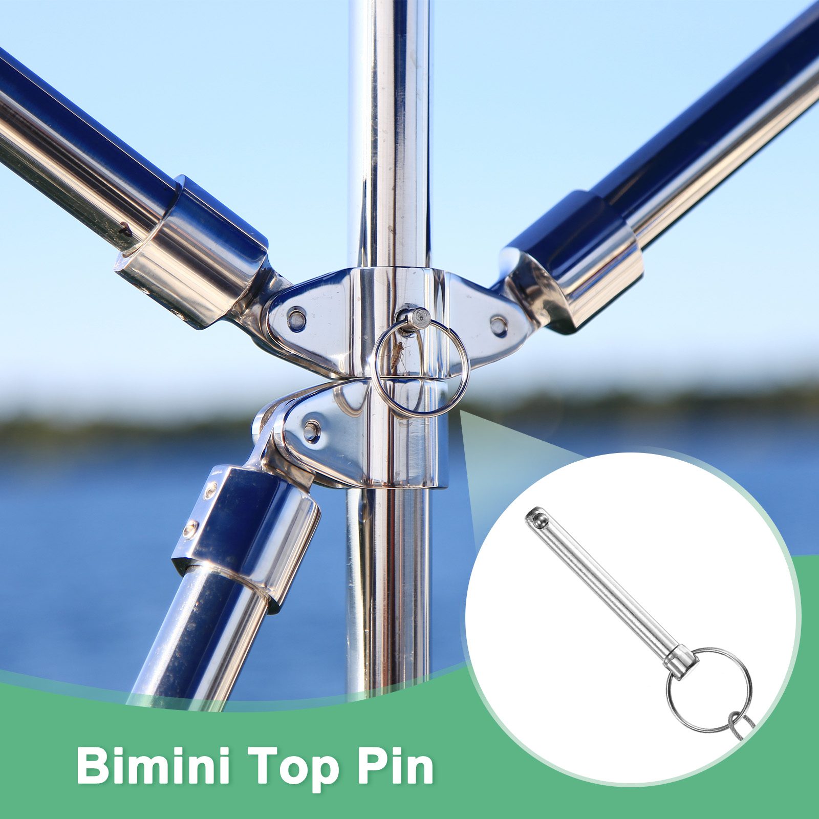 Uxcell 2-Pack Quick Release Pins, 1/4"(6mm) Diameter, 1.06"(27mm) Usage Length Bimini Top Pin W/Lanyard & Screws, 1.57"(40mm) Long Hardware Pins
