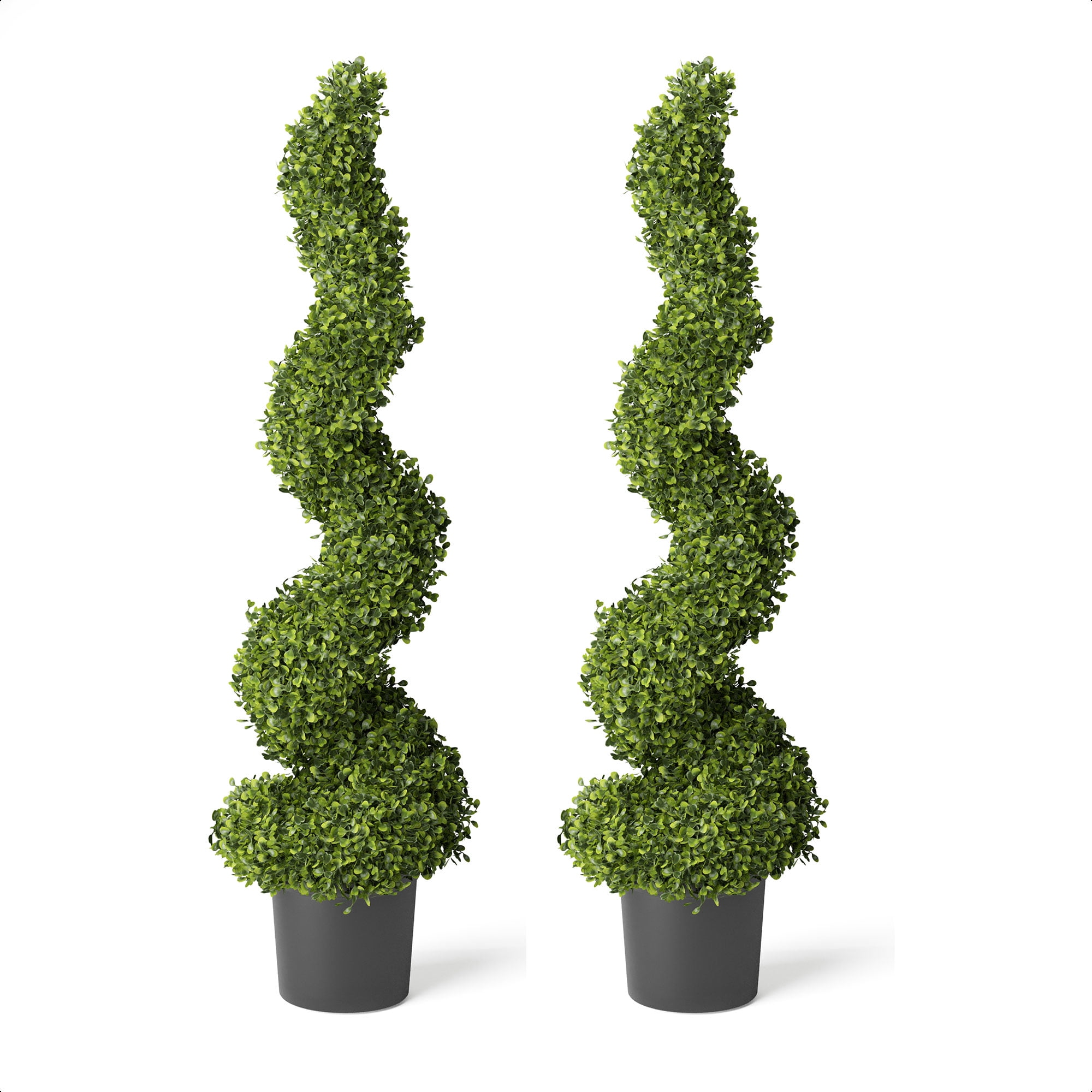 Barnyard Designs 4ft (48”) Artificial Boxwood Spiral Topiary Trees
