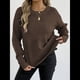thumbnail image 4 of Suéter de Cuello Redondo para Mujer, Informal, Holgado, Cálido, Suave, Liso, de Larga, para Otoño e Invierno, Jersey de Punto. Café S, 4 of 9