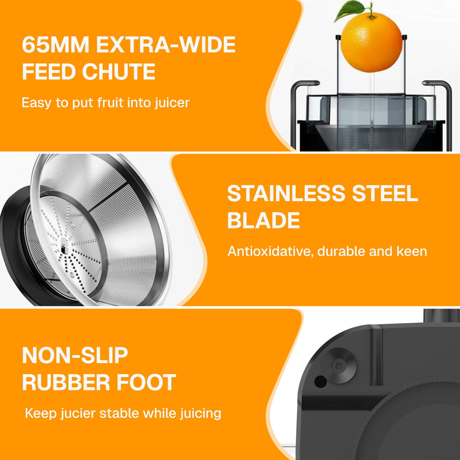 Behome Juicer Machines, 400W Juice Extractor with 2 Speeds,Centrifugal Juicer with 2.6" Wide Feed Chute for Vegetable&Fruit, Easy to Clean, Silver
