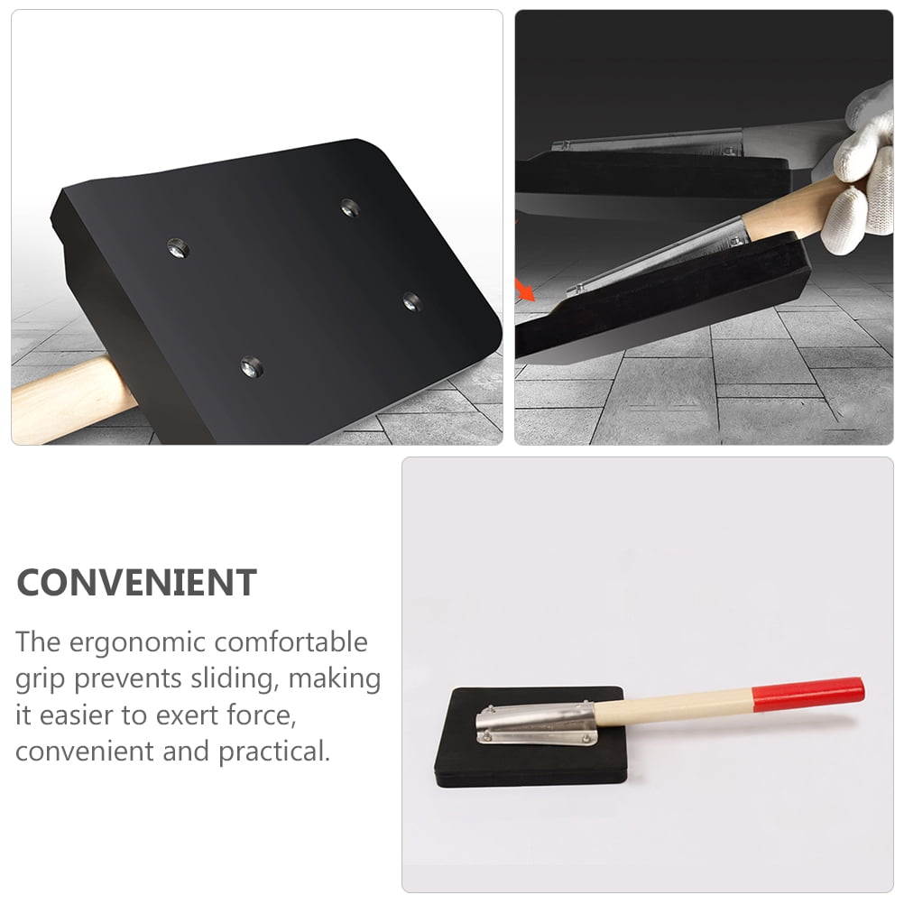 PBPBOX Tiles Paving Clapper Board Rubber Hammer with Ergonomic Wooden Handle for Construction Use