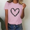 thumbnail image 2 of Diufon Hauts de la Saint-Valentin pour Femmes Tunique Décontractée à Manches Courtes Col Rond Chemise Tendance Mignonne Imprimée Graphique, 2 of 6