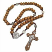 AkoaDa Catholic Wood Rosary Necklace Handmade Wooden Cross Necklace Religious Hottest