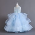 thumbnail image 1 of Vestido de malla para niña, vestido de princesa, vestido de noche de alta gama para cumpleaños de niña de flores, 1 of 6