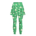 thumbnail image 4 of SCRAWLGOD Golf Clubs Balls Green Women's Leggings with Skirt Moisture-Wicking Sporty Skorts Leggings Comfortable Stretchy Golf Skirt With Leggings for Tennis Athletics, 3XL, 4 of 7