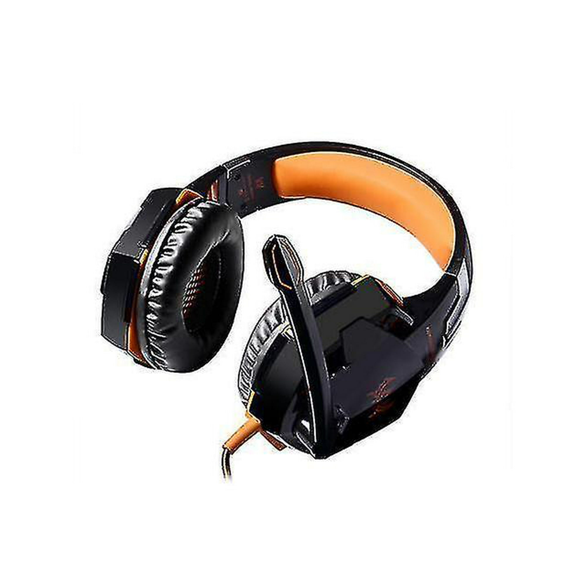 3.5mm Gaming Headset MIC LED Headphones for PC Laptop PS4 Slim Orange