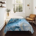 thumbnail image 4 of Blue Gold Marble Large Tapestry for Bedroom Wall Hanging Tapestry, Modern Abstract Geometric Gradient Ceiling Backdrop Tapestries Poster Blanket Wall Decor for Teens Room Living Room Dorm 100" x 59", 4 of 8