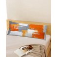 thumbnail image 2 of Burnt Orange Grey Body Pillow Cover 20x54, Oil Painting Smear Modern Abstract Art Decorative Pillowcase with Zipper, Microfiber Pillow Protector, Soft Breathable Long Lumbar Pillowcases for Women, 2 of 9