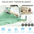 thumbnail image 2 of Unique Bargains Cable Knitted Bed Sofa Throw Blanket Light Green 71" x 79", 2 of 7