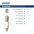thumbnail image 6 of Schlage F58-GRW Greenwich Single Cylinder Exterior Entrance Handleset from The F, Polished Nickel, 6 of 7