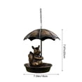 thumbnail image 3 of Luxcidy Vintage Metal Birds Feeder, Brown Iron Hanging Outdoor Bird Bath (Squirrel), 11.02x3.94in for Garden Yard Patio Lawns Decor, Rustic Finish (C), 3 of 6