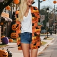 thumbnail image 5 of Kaprioy Cardigan Sweaters for Women Long Sleeve Cardigan Halloween Soft Open Front Fall Fashion V-Neck Outwear Dressy Loose Coat Orange, S, 5 of 9