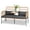 Gray, variant on Tappio Outdoor Rattan Loveseat, Patio Rattan Conversation Set Seat Sofa Cushioned Loveseat Table Chairs with Built-in Coffee Table, Beige