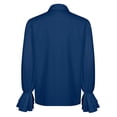 thumbnail image 7 of YLSDY Men's Lace Up Long Sleeve Shirt Pirate Costume Vintage Gothic Top Blouse Renaissance Medieval Shirt Blue XL, 7 of 7