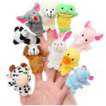 10PC Cute Animal Finger Puppets Set, Soft Velvet Hand Puppets for Kids Storytelling, Small Finger Dolls Cute Children's Toys Hand Puppets Finger Puppets 10PC