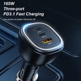 thumbnail image 6 of Chipofy 165W USB C Car Charger Adapter Super Fast Charging PD3.1 140W PD3.0 100W PPS45W QC5 for MacBook Pro iPhone 14 Samsung S23, 6 of 8