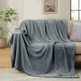 thumbnail image 5 of Peace Nest Lightweight Plush Fuzzy Flannel Blanket, Rversible Soft Throw Blanket 50" x 60" - Cream, 5 of 10