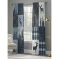 thumbnail image 3 of Vintage Miu Deer Sheer Curtains 96 inches Long 2 Panels Set Geometric Patchwork Plaid Abies Tiers Sheers Rod Pocket Small Window Short Curtains for Kitchen Cafe, Each 52" W x 96" L, 3 of 7