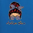 thumbnail image 2 of Autism Awareness Mom Life Messy Hair Bun | Cool Support Neon Print Bandana Mother's Day Women's Standard V-Neck Tee, Royal, Medium, 2 of 5
