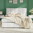 thumbnail image 2 of Amolife Queen Size Lift Up Storage Bed Frame, Velvet Upholstered Platform Bed with Adjustable Headboard, No Box Spring Needed, White, 2 of 13