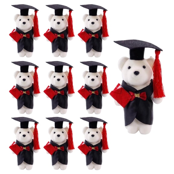 URTERYSER 10Pieces Graduation Bear Dolls Bachelor Plush Bear with Hat and Gowns for Graduate and Teachers Graduation Celebrate Gifts