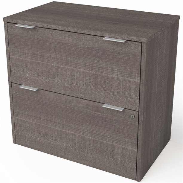 Bestar I3 Plus 2 Drawer Lateral File Cabinet In Bark Gray Walmart Com Walmart Com