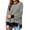Black, variant on Women's Fall Oversized Sweatshirt Casual Waffle Knit Long Sleeve Crewneck Split Pullover Tunic Tops