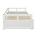 thumbnail image 5 of Extendable Daybed with Trundle, Wooden Daybed Twin or Double Twin, Kids Twin Size Trundle Daybed for Kids Teens Adults, No Box Spring Required (Twin/Double Twin,White), 5 of 8