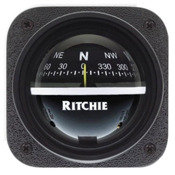 E.S. Ritchie Ritchie Explorer Compass - Black Dial - Bulkhead Mount