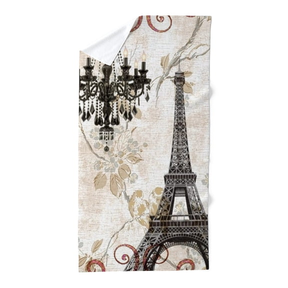 CafePress - Shabby Chic Swirls Eiffel Tower Paris - Large Beach Towel, Soft 30"x60" Towel with Unique Design