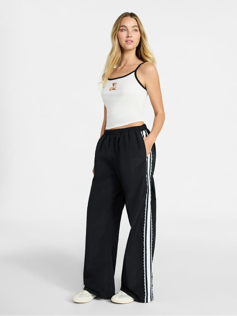 No Boundaries Lace Side Stripe Track Pants, 30.5'' Inseam, Women's