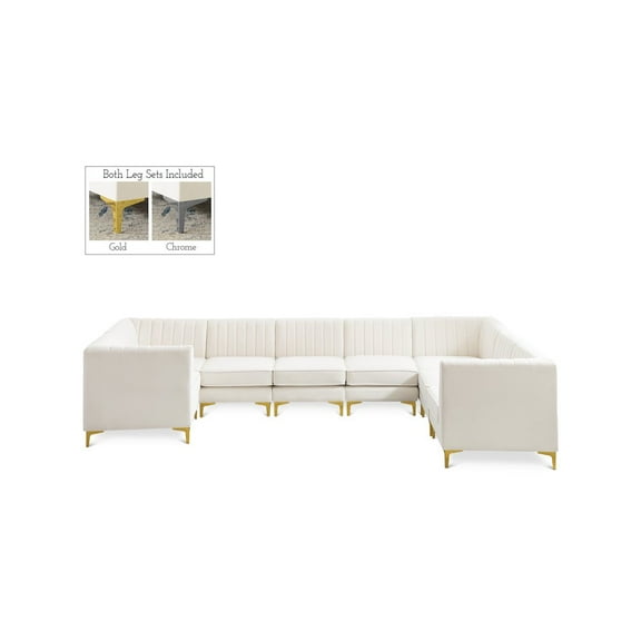 Meridian Furniture Alina Cream Velvet Modular Sectional