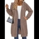 thumbnail image 2 of Sudadera con Capucha y Cremallera para Mujer, de Larga, de Forro Extragrande, Informal, con Bolsillo, para Otoño Caqui L, 2 of 8