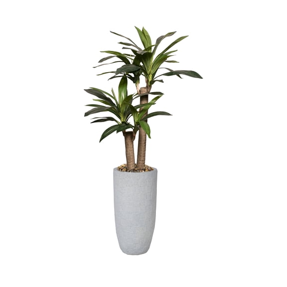 59.3'' Artificial Corn plant in a Tall beige checkered planter