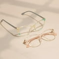 thumbnail image 3 of TR90 Women Cat Eye Glasses Frame Acetate Temples Transparent Pink Spectacle with Spring Hinge for Prescription Lenses (transparent pink), 3 of 7