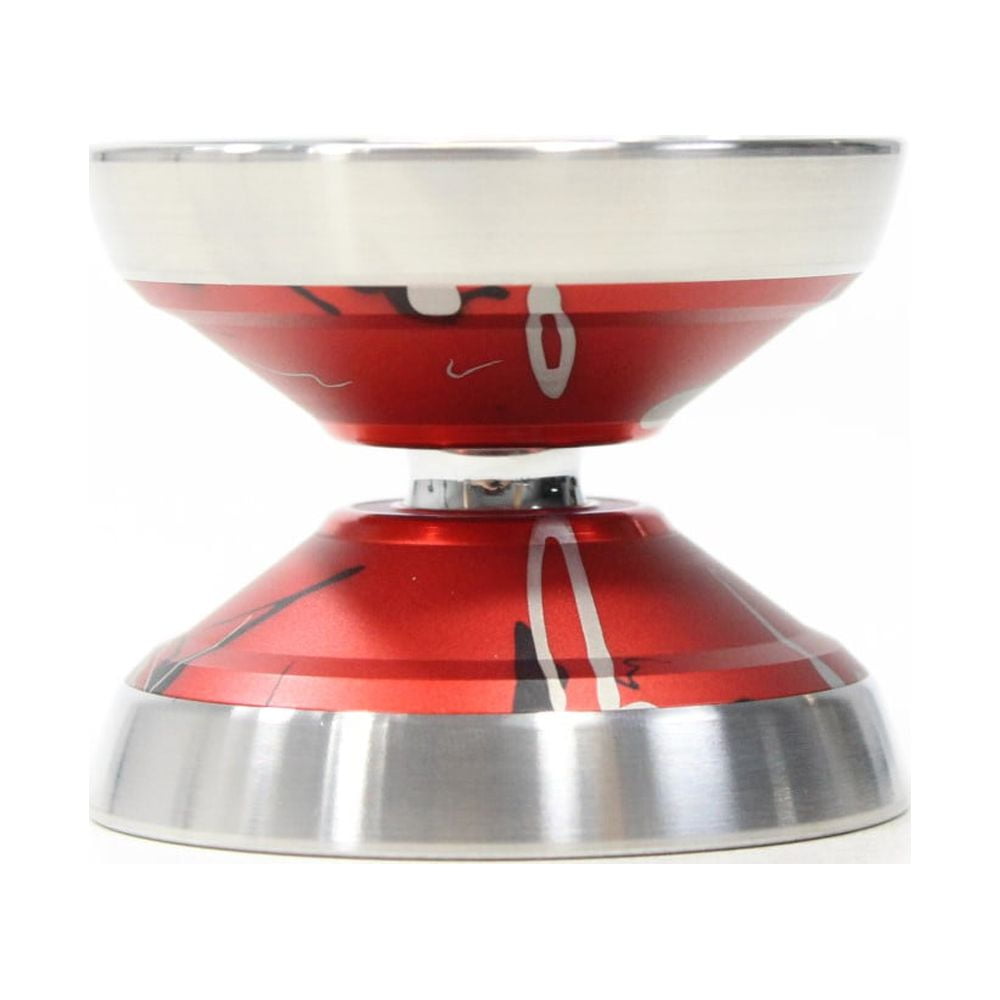 C3yoyodesign Hydrogen Crash Yo-Yo - Bi-Metal YoYo (Red with Black/Silver Splash)