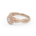 thumbnail image 3 of AFFY Twisted Teardrop Double Halo Engagement Ring for Women, 0.50 Carat (ctw) Pear Cut Lab Grown Diamond Ring In 14K Rose Gold Over Sterling Silver F-G-H, SI Quality Ring Size-6.5, 3 of 6