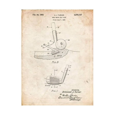Golf Sand Wedge Patent Print Wall Art By Cole