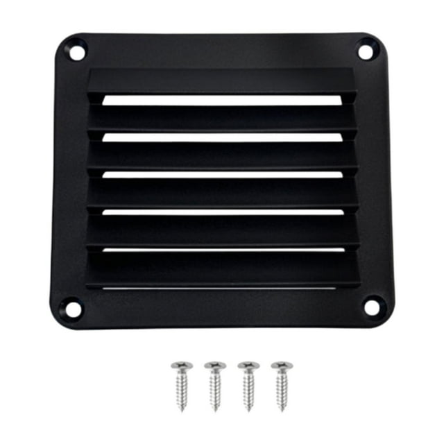 Elodie Rectangular Marine Louvered Air Vent Nylon Boat Vents for Marine RV Boat Black