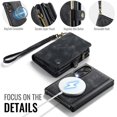 thumbnail image 6 of CaseMe Leather Case for Samsung Galaxy Z Fold8,2 in 1 Detachable Wallet Case with 8-Card Holder Zipper Bills Slot,Magnetic Flip Cover Phone Cases,Black,For Galaxy Z Fold8, 6 of 12