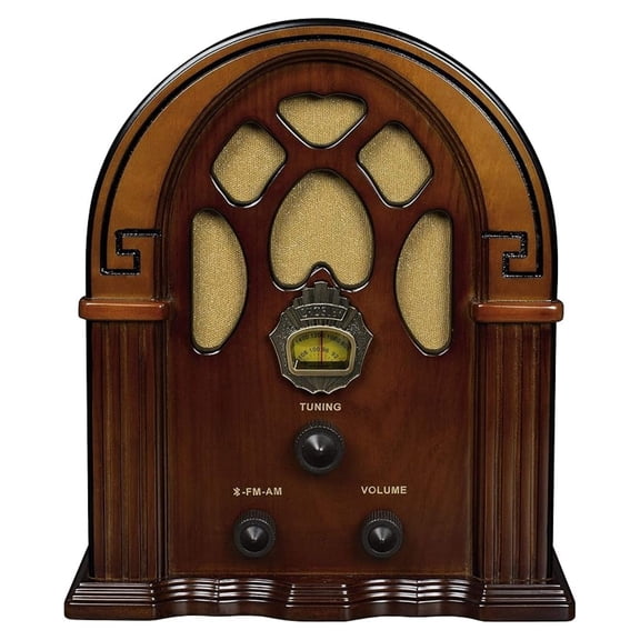 CR31D-WA AM/FM Radio, Vintage Bluetooth Speaker, Wireless Music for Home, Walnut