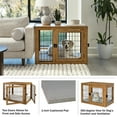 thumbnail image 3 of PETMAKER Furniture-Style Dog Crate with Double Doors and Cushion (Natural), 3 of 9