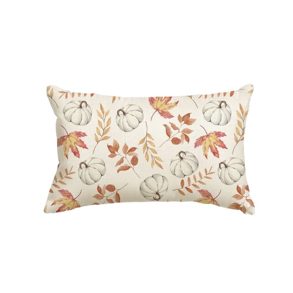 Sm:)e Maple Leaves Pumpkin Fall Pillow Cover 12x20 Inch , Cushion Covers for Sofa Seasonal Home Decor, Orange